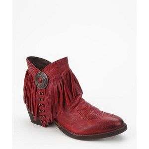 Women's Red Sam Edelman Sidney Fringe Ankle Boot SIZE 7